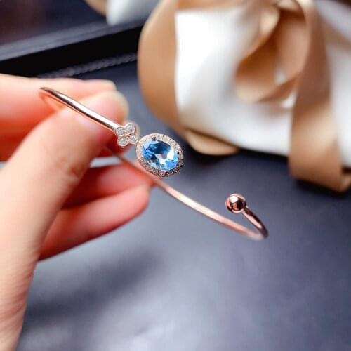 SHILOVEM 925 sterling silver Natural topaz cuff bracelets new fine Jewelry women wedding trendy wholesale new msz0507833agb