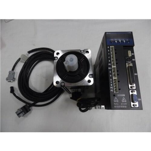 0.2KW AC Servo Motor Drive Kit 60mm 200W 3000rpm Single Phase 220V 0.637NM modbus with 3m cables