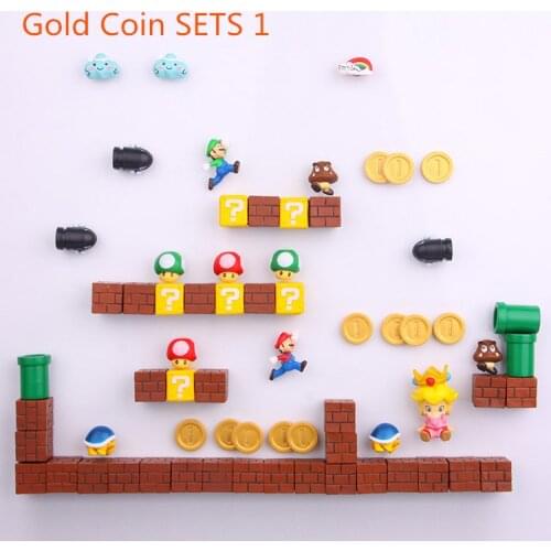 1 Set Mini 3D DIY Fridge Magnet Toys Mario Magnetive Stickers Toys Question Magnets