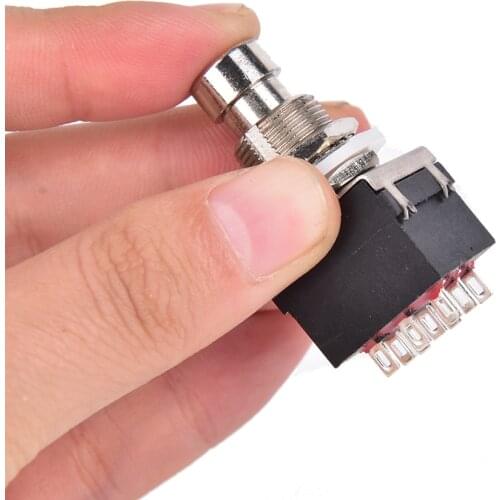 1Pc 3PDT 9pin Push Button Foot Switch FR DIY Guitar Effect Pedal Stomp True Bypass Guitar Part Accessories