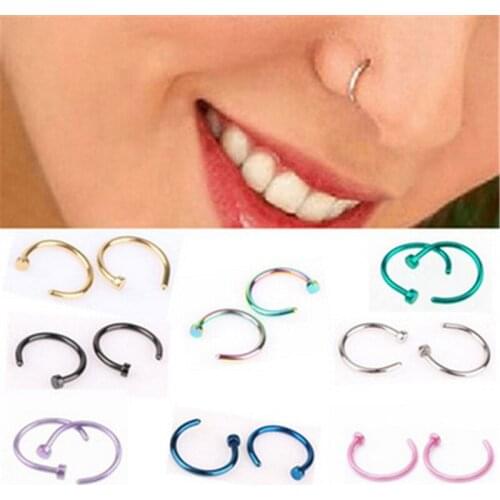 10PC Fashion Fake Septum Medical Titanium Nose Ring Gold Color Body Clip Hoop For Women Septum Piercing Clip Jewelry Gift