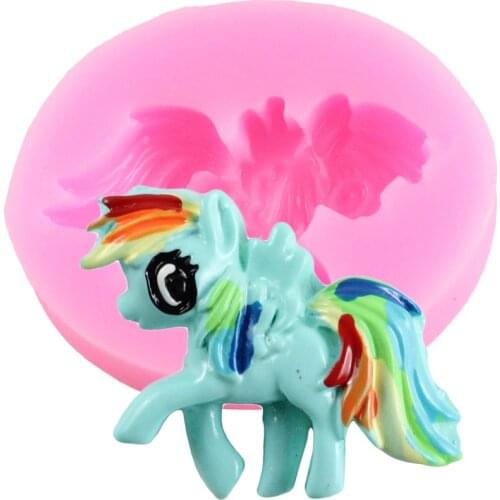 3D Unicorn Cake Silicone Mold Polymer Clay Resin Fondant Molds Cupcake Chocolate Candy Gumpaste Decorating Tools