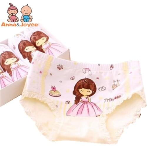 4pcs/lot fashion kids panties girls' briefs female child underwear lovely cartoon panties children clothing