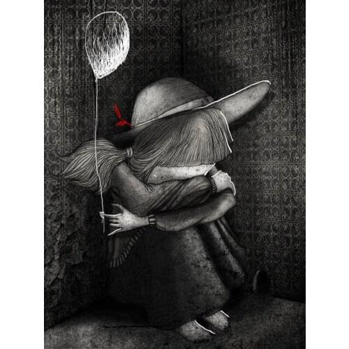 5D DIY diamond painting Lonely children and balloons Drill Embroidery Cross Stitch Mosaic Craft Kits Home Decor Christmas Gift