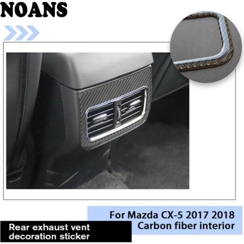 For Mazda CX-5 CX 5 CX5 2018 2017 Auto Car Accessories Back Air Vent Carbon Fiber Covers Frame Styling Decorative Stickers