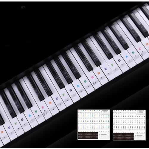 Electronic Piano Keyboard 49 54 61 88 Keys Sound Name Stickers Key Sticker Piano Stave Music Decal Label Note Sticker