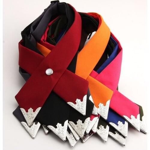 Linbaiway Metal Buckle Cross Bow Tie for Men Bowtie School Uniform Butterfly Wedding Bow Tie Dress Bowknot Necktie Custom Logo