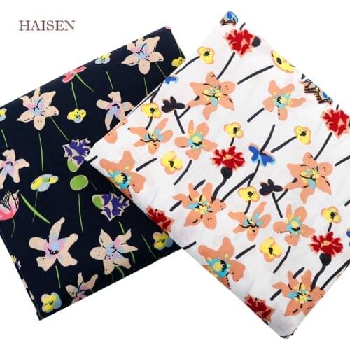Haisen,Floral Series Printed Plain Poplin Cotton Fabric DIY Quilting&Sewing Poplin Cloth Material For Baby&Children Dress Shirt
