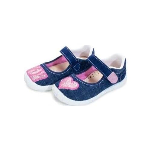 Mary Janes canvas denim you + heart Lonettes Zapy for girls
