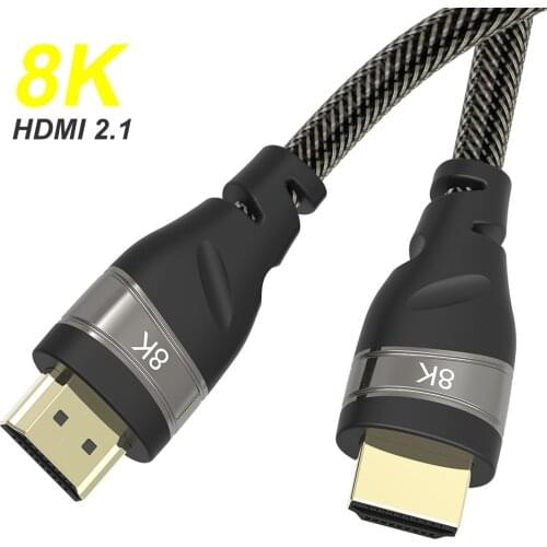 HDMI Cable 8K, HDMI 2.1 Cable, 8K HDMI Cable, 8K@60Hz, 4K@120Hz, 48Gbps, HDCP 2.2, 4:4:4 HDR, Compatible with PC HDTV Projector