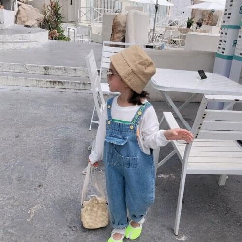 Kids Overalls Autumn Fashion Korean Denim Jumpsuit for Girl Boys Jeans 2020 Unisex Baby Overalls 2 3 4 5 6 7 Years Child Pants