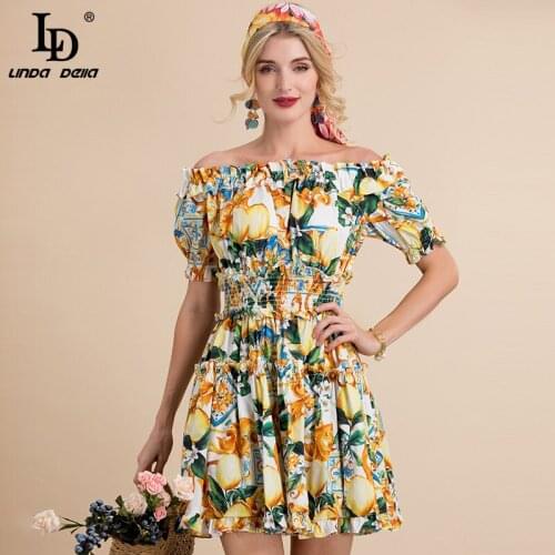 Летние платья с открытыми плечами LD LINDA DELLA China At AliExpress