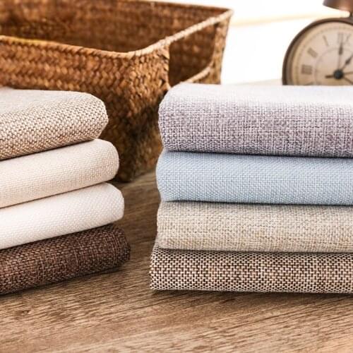 Linen Sofa Fabric Textile Material Solid Fabric for Furniture Pillow DIY Sewing Handmade Plain Upholstery Cloth Home Decoration