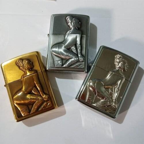 Metal Badge for Kerosene lighter Oil Lighter DIY Handmade Smoker Accessories Gadgets Lighters Decor Accessory Sexy girl