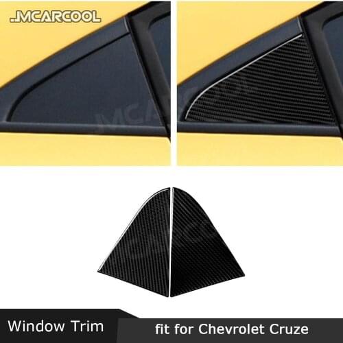 Car Rear Side Window Triangle Carbon Fiber Trim Cover Stickers For Chevrolet Cruze 2009-2015 2 PCS/Set