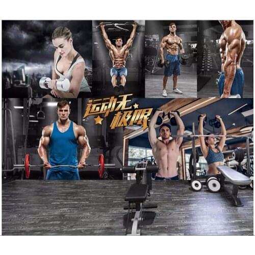 Custom photo mural 3d wallpaper National Fitness Sports Shaped Gym Health Center Home decor living room wallpaper for walls 3 d