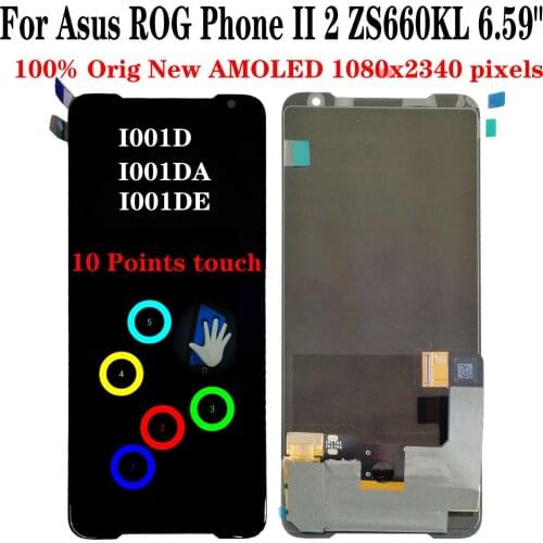 New For Asus ROG Phone II 2 ZS660KL I001D I001DA I001DE LCD Display Touch Screen