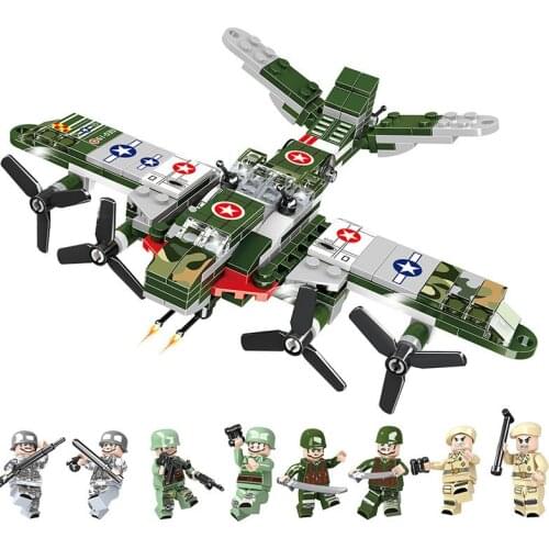 432Pcs Military Series Educational Building Blocks Toys For Kids Boys 6Year DIY Birthday Present K072 8 in 1 Fighter Plane Model