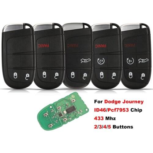 Jingyuqin Original 2/3/4/5 Buttons Smart Remote Car Key 433MHz With PCF7953/ID46 Chip For Dodge Journey 2013-2018