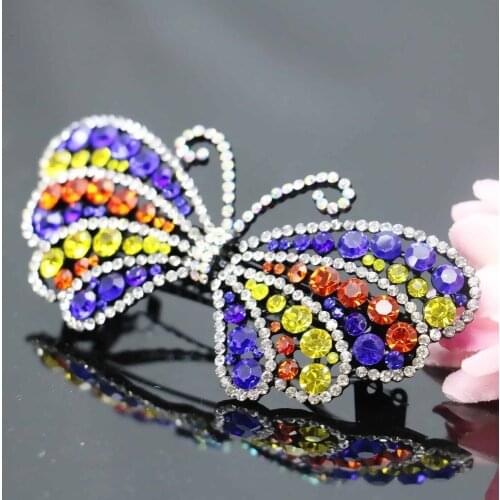 43*90mm Butterfly Wedding Headdress Headband Head Bands Headpiece Crystal Rhinestone Hair Clip Bows Bowknot Ornaments Accessory