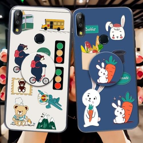 Cute Bear Silicone Case For Asus Zenfone Max Pro M2 ZB631KL ZB633KL Luxury Airbag Back Cover For Asus 5Z ZE620KL ZS620KL