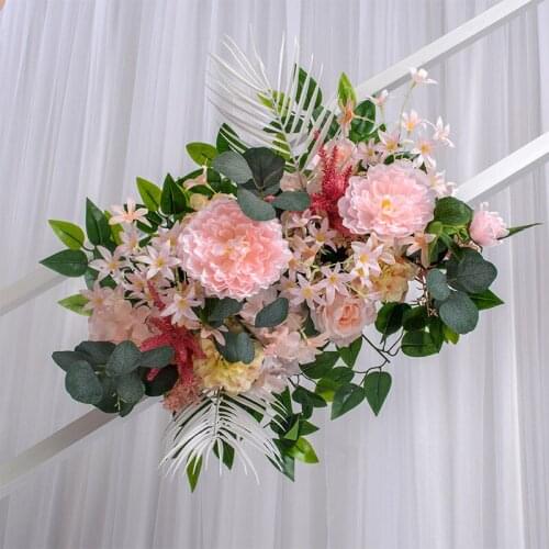Wedding arch flower row floral artificial flowers wall wedding stage background Home decorative fake flower Commercial display