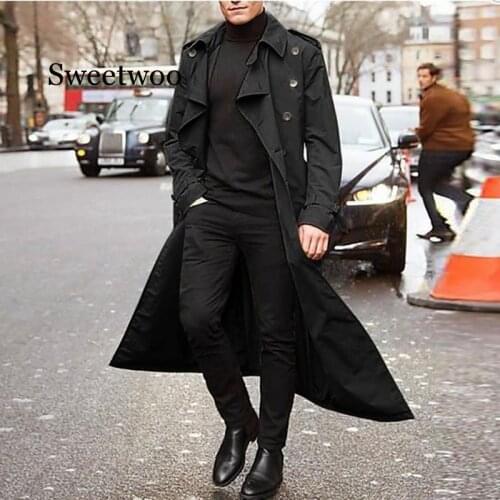 SWEETWOO Men's Long Trench Coats