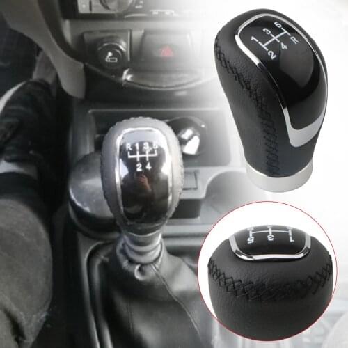 Universal Car PU Leather Gear Shift Knob Manual Transmission with Gear Knob replaceable Cap Cover 5/6 Speed Shifter Lever