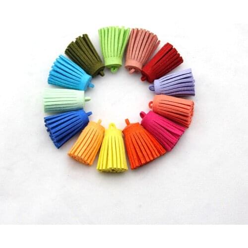 20pcs 3.4cm Colorful Tassels Vintage Leather Tassels For Purl Key Chain Cellphone Straps Pendant Clothing Jewelry Accessories