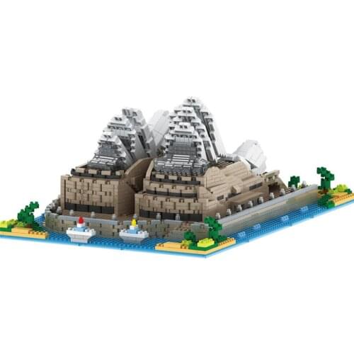 YZ 061 World Famous Architecture Sydney Opera House 3D Model Mini Diamond Building Blocks Bricks Toy for Children no Box