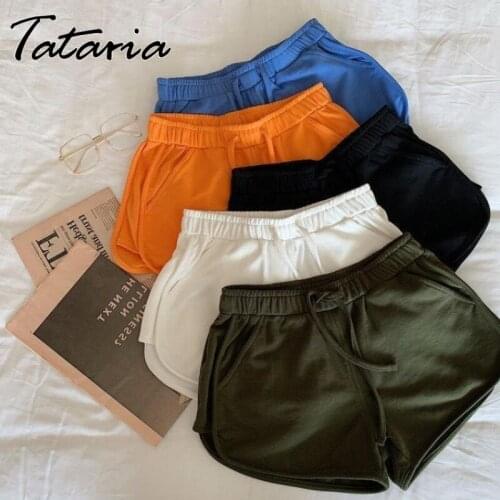 Women Shorts Pants Casual Lady All-match Loose Solid Sport Short Soft Cotton Biker Shorts White Orange Mini Shorts for Ladies