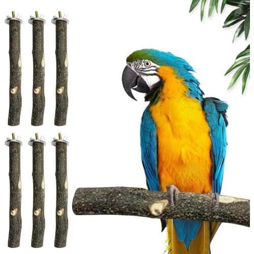 10pcs Bird Parrot Perch Stand Set Wooden Bird Supplies Fork Perch Hanging Swing Pet Bird Chewing Toy Playground for Fun