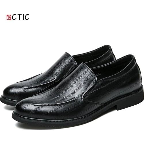 2018 Men Dress Shoes Gentlemen Split Leather Formal Wedding Party Business Style Slip On Chaussures Homme Swagger