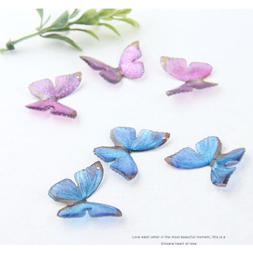 4pcs Japanese fairy style glitter acrylic Cute Butterfly Earrings for Women Drop Earrings Fashion DIY earrings hairpin material
