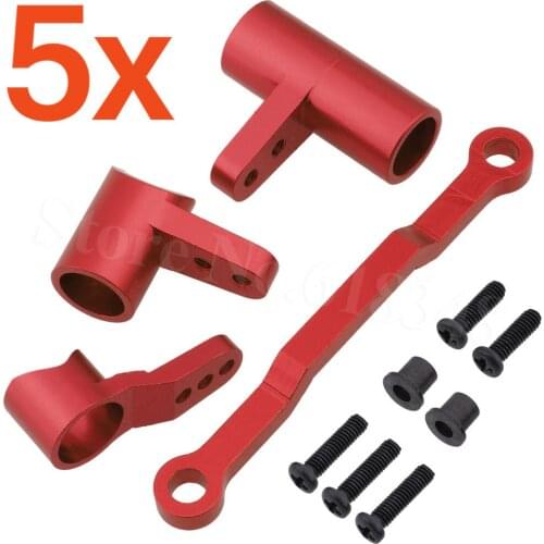 5sets Alum. Steering Servo Saver Complete Ackerman Plate for Huan Qi 1/16 731 732 733 734 RC Off Road Buggy Monster Truck Rally