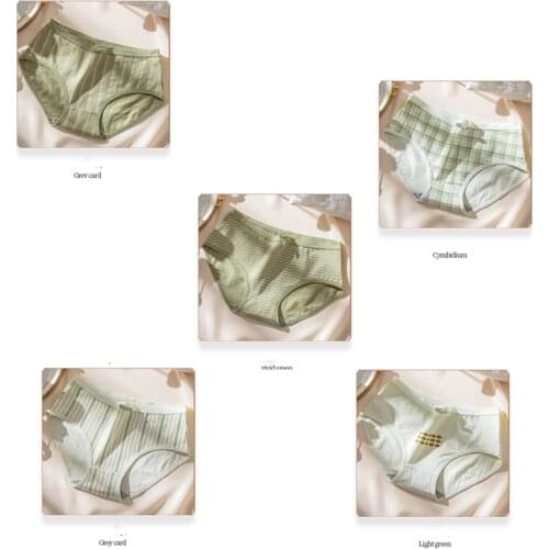 Female Lingerie Panties Pure Cotton Breathable Underwear 5Pcs Fashion New Women‘s Seamless Cute Bow Print Girls Briefs Sexy