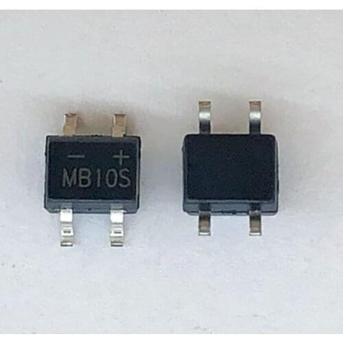 50PCS/Lot MB10S SMD Bridge Rectifier Diode 0.5A 1000V MBS SOP-4 Single Phase 0.5 Amp 1000 Volt MB 10S Silicon