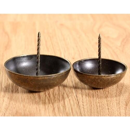 6cm/5cm Screw Thread Upholstery Nail Iron Vintage style Antique Bronze Brass Decoration Tack Stud Fasten Sofa basket Crafts nail