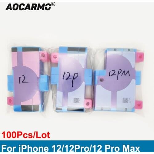 Aocarmo 100Pcs/Lot For iPhone 12 12 Pro 12 Pro Max Adhesive Battery Glue Sticker Waterproof