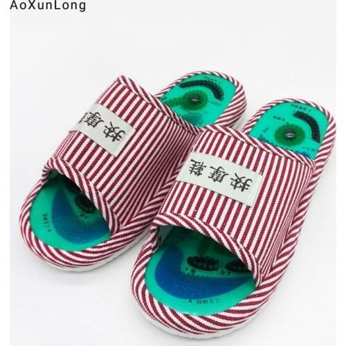AoXunLong New Arrival Women Slippers Taichi Acupoint Magnetotherapy Shoes Indoor Health Care Non-slip Foot Massage Female Slides