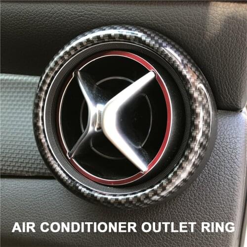 Carbon Fiber Car Air Condition Air Vent Outlet Ring Cover Trim Decoration For Mercedes Benz A W176 GLA X156 CLA C117 Class