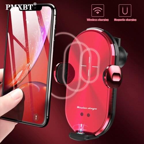 Car Phone Holder Qi Wireless Charger For iphone 12 11Pro MAX 8 7 Dual Charging Mode For All Mobile SmartPhone Automatic Clamping