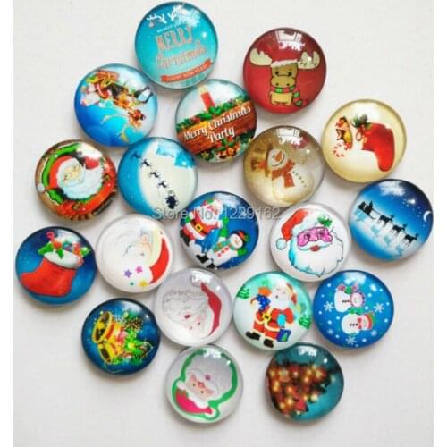 Free shipping (14pcs/lot) Dia.3cm Round Crystal Glass fridge magnet Cartoon Xmax message sticker Christmas Decoration