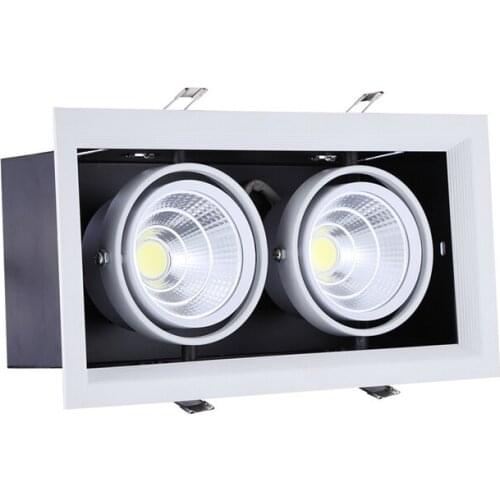 Free Shippipng 2*15W Warm Cold White Double COB LED Downlight with power Driver 30W COB LED Recessed Light 275*145mm AC85-265V