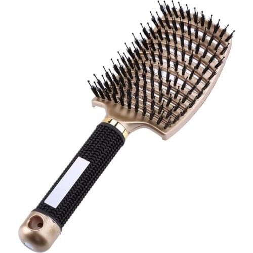 Big Hairbrush Detangle Hair Massage Relax Scalp Comb With Bristle Nylon Women Salon Wet Curly Hairdressing Beauty Styling Tools