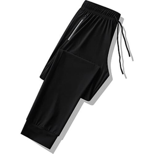 Male Breathable Lightweight Tie Feet Elasticity Trousers New Summer Men Pants Joggers Fitness Casual Quick Dry Sweatpants Pants