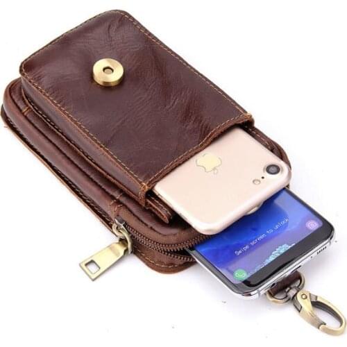 Genuine Leather Bag Mobile Phone Belt Flip Cover Cases Pouch Holster for Samsung Galaxy S10 Plus Note9 Blackview A60 Phone Bags