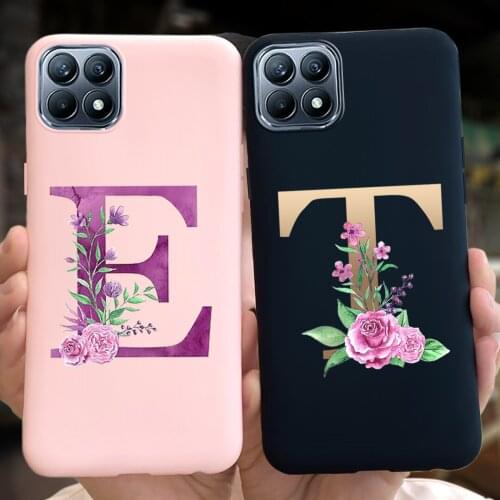 Cute Letters Floral Pattern Case For OPPO Reno4 SE PEAM00 PEAT00 Soft Silicone Phone Back Cover For OPPO Reno4 se Funda 6.43"