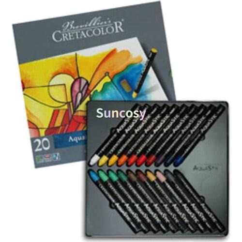Cretacolor AquaStic Oil Pastel Set, 20-Color, Multi-color, Water-soluble Oil Pastels, Art Supplies