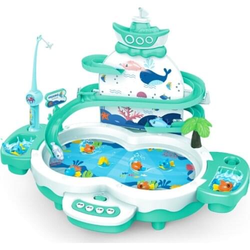 Children Boy Girl Fishing Toy Set Suit Magnetic Play Water Baby Summer Toys Multiplayer Game Parent-child Interaction D5QA